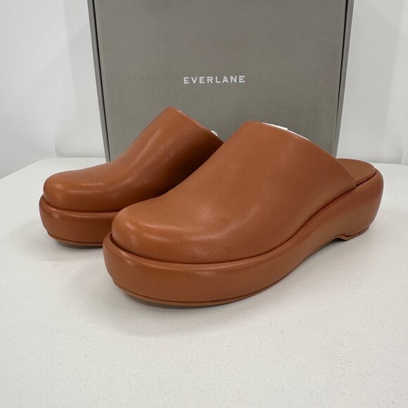 Everlane The Puffa Flatform in Brown Leather sz 9 Women's Chunky Platform Clog - Picture 1 of 8
